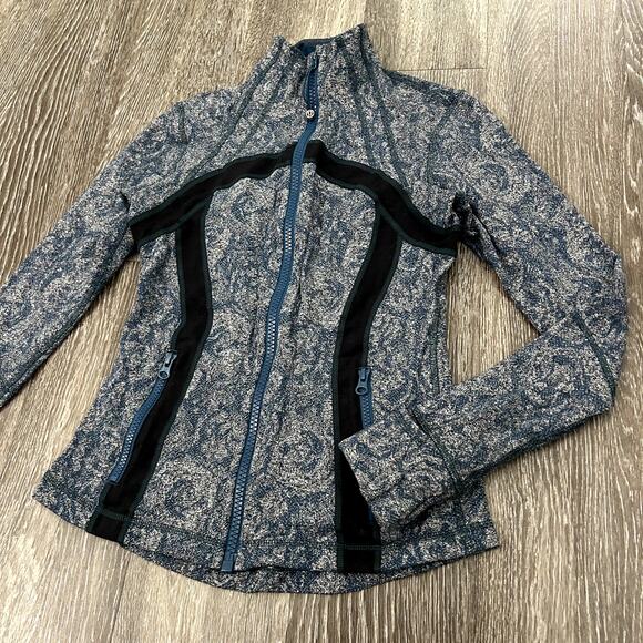 EUC Lululemon Define Jacket Brushed Rose Herringbone Alberta Lake Zip Black Teal - Picture 9 of 16